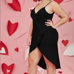 Plus Wrap Tulip Hem Cami Dress